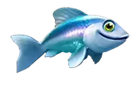 Fish symbol showing bet multiplier value for Collect Feature